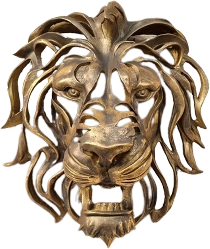 UITWMKTG Gold Animal Head Wall Decor Wall Sculpture Home Decor Statue for Living Room Office Bedroom Modern Decor for Men Women Lion - Bloomnest