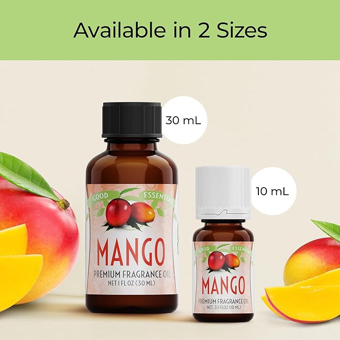 Good Essential Mango Fragrance Oil for Diffuser, Soap, Candles, Room Spray, Lotion & Body Butter - 1 fl oz (30 ml) - Mango Scent Oil GoodEssential