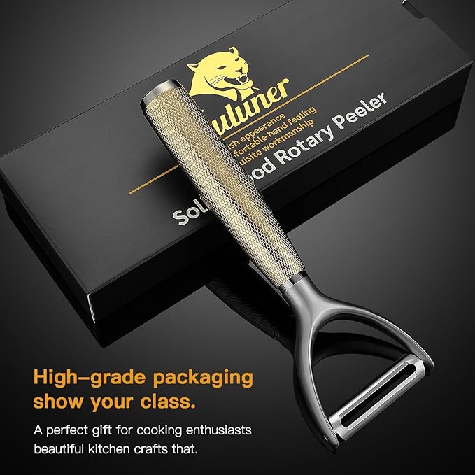 KULUNER Luxury Y-Type Vegetable Peeler – 24K Gold Plated Handle, 304 Stainless Steel Ultra Sharp Blade, Ideal for Potatoes, Apples, and Other Fruits & Vegetables - Bloomnest