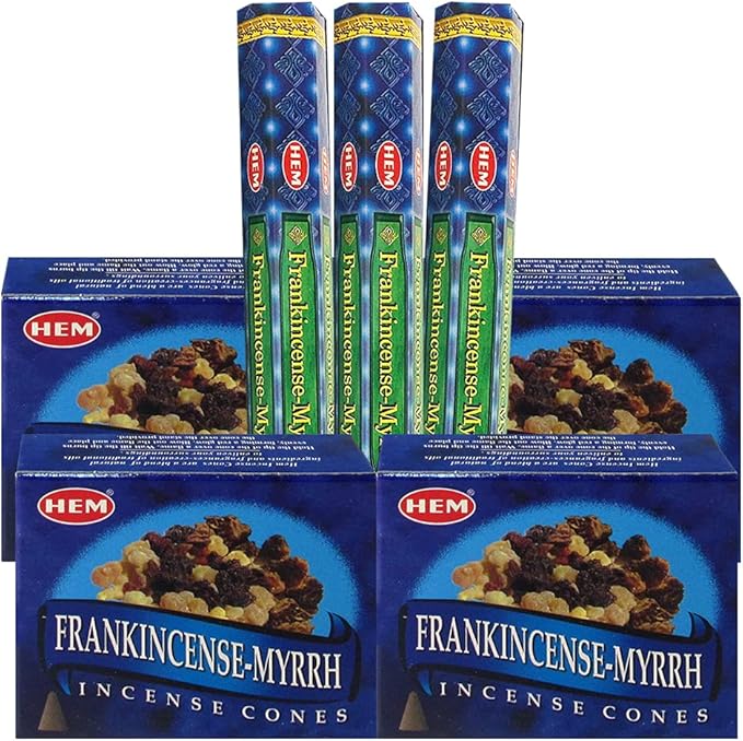 Frankincense & Myrrh Incense Sticks and Cone Incense Holder Bundle insence insense inscents insienso TRUMIRI