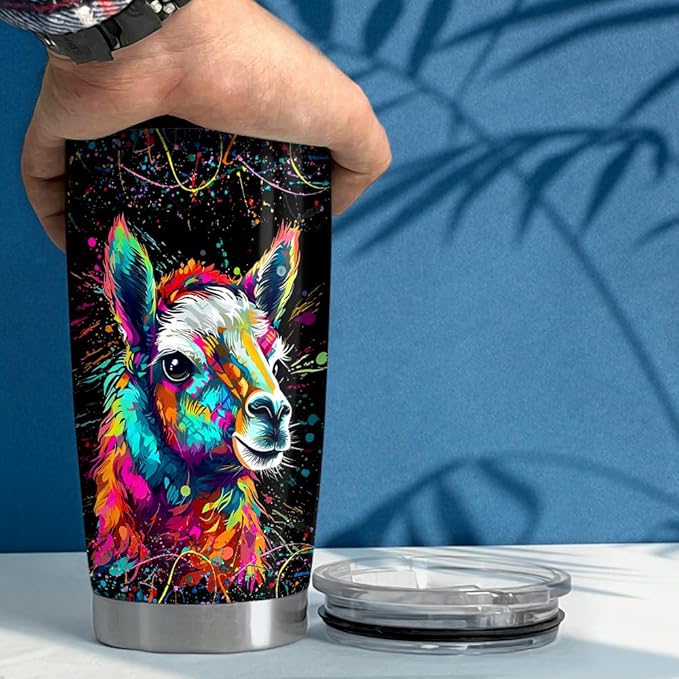 SANDJEST Llama Tumbler - 20oz Stainless Steel Insulated Coffee Travel Mug - Llama Gifts for Women, Girls & Teens, Christmas, Birthday - Bloomnest