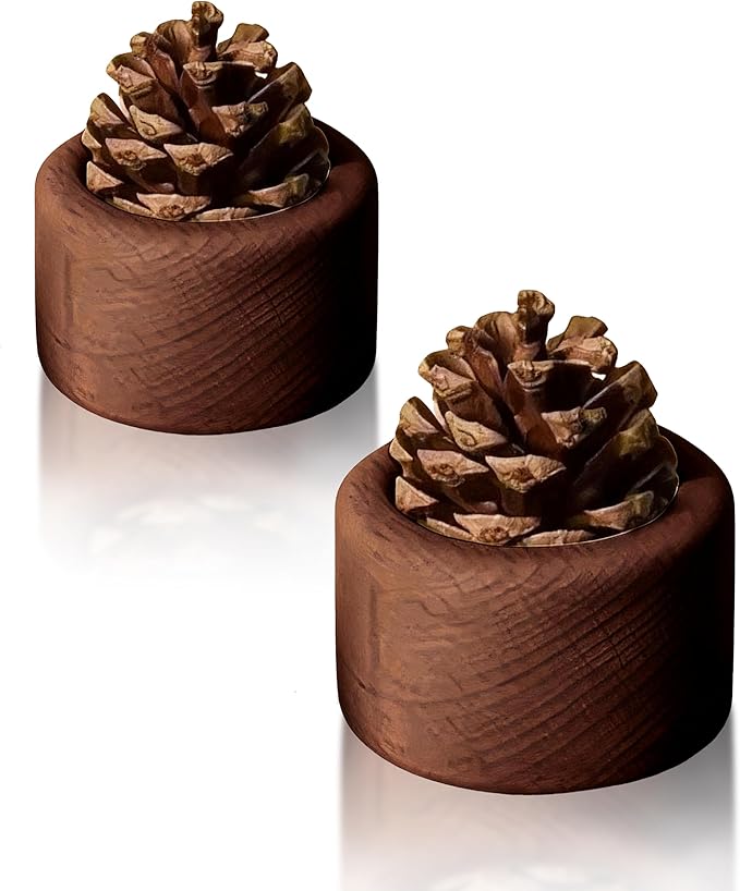 Pinecone Passive Diffuser - 2 Pack Natural Materials Essential Oil Diffusers Set, Needed for Small Spaces, Aromatherapy for Desk, Office, Home, Bedroom or Car Decor - Bloomnest