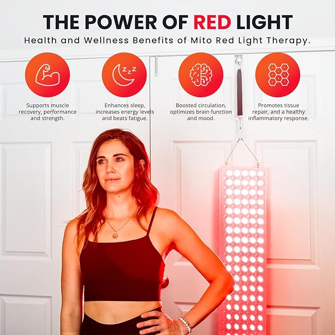 Mito Red Light – MitoMAX 2.0 Red Light Panel – Red Light Therapy for Face and Neck – Red Light & Near Infrared Red Light Therapy – At-Home Red Light Therapy for Body MitoRedLight