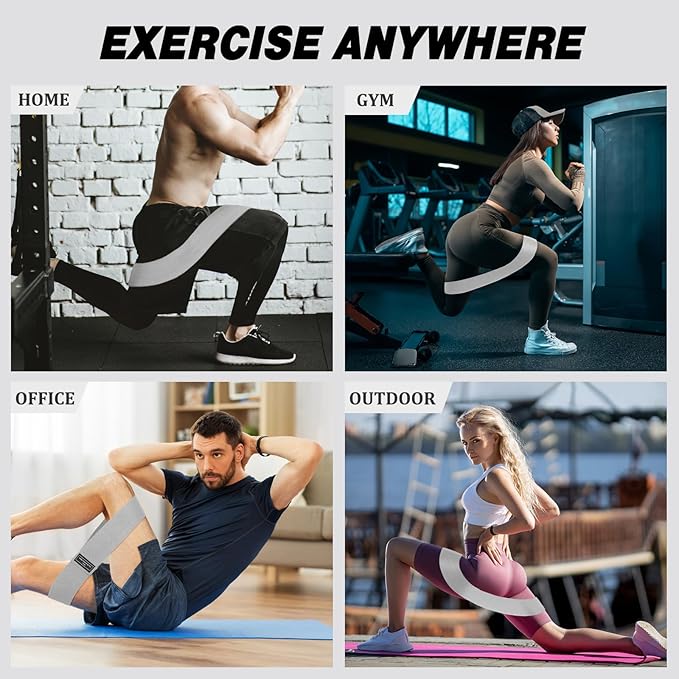 24 Pcs Fabric Resistance Bands for Working Out Strength Exercise Bands for Women Men Resistance Loop for Legs and Butt, Yoga, Pilates, Rehab, Fitness and Home - Bloomnest