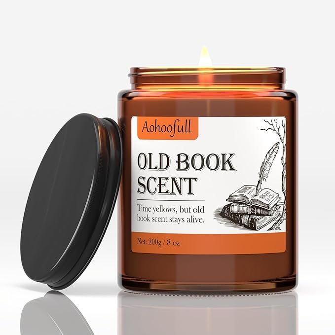 Scented Candles Gifts for Book Lovers, Soy Wax Candles,Fall Candle Inspired Gift Ideas for Readers,Women, Bookworm, Librarian, Men, Friend, 8 oz - Bloomnest