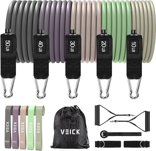 VEICK Resistance Bands, Exercise Bands, Workout Bands, Resistance Bands for Working Out with Handles for Men and Women, Exercising Bands for Fitness Weights Work Out at Home - Bloomnest