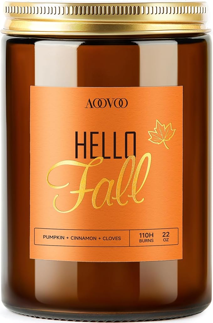 AOOVOO Hello Fall Candles - 22 oz Scented Candles, Aromatherapy Candle, Soy Candle for Home Scented - Bloomnest