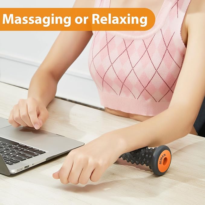 BESKAR Foot Massager Roller for Plantar Fasciitis Relief, Portable, Deep Tissue Muscle Massage, Foot Arch and Heel Pain, Reflexology Tool - Bloomnest