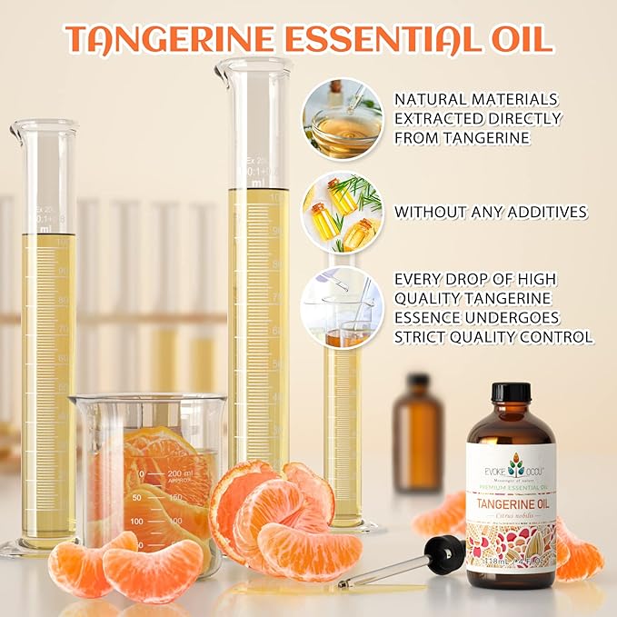EVOKE OCCU Tangerine Essential Oil for Diffuser Fragrance DIY Candle Soap Making - 4 FL Oz - Bloomnest