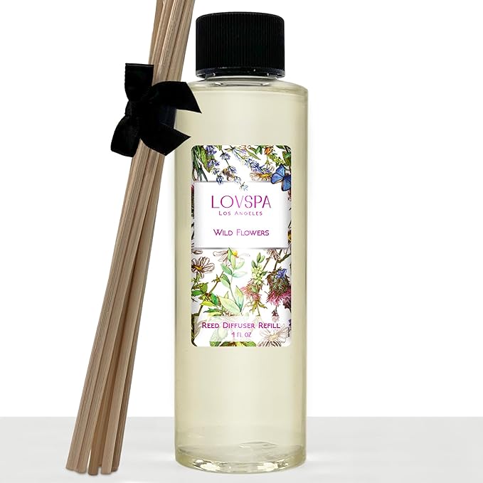 LOVSPA Wild Flowers Diffuser Oil - Luxury Essential Oils for Diffuser Refill & Air Freshener Room Spray - Long-Lasting & Natural Home Fragrance, Scented Oil for Diffusers, USA Made, 4oz - Bloomnest