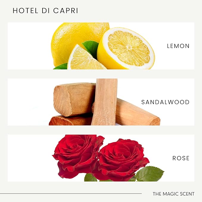 The Magic Scent Hotel Di Capri Hotel Scent Diffuser Oil - Cold-Air & Ultrasonic Fragrance Oil for Diffuser Inspired by Capri, Italy - Essential Oils for Diffusers Aromatherapy - 4 fl oz, 120 mL - Bloomnest