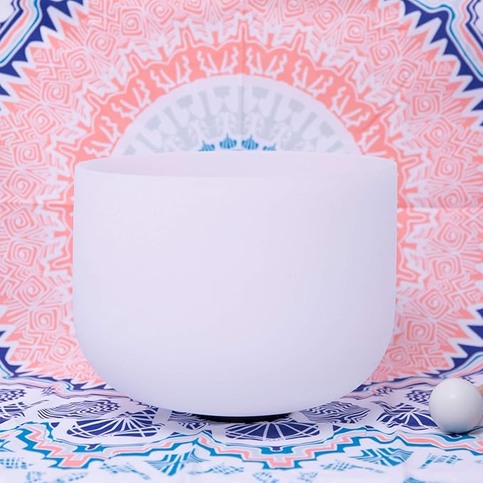 ENERGYSOUND 528 Hz Solfeggio of Frequency,Love Frequency Positive Energy,Frosted Quartz Crystal Singing Bowl,8 inch - Bloomnest