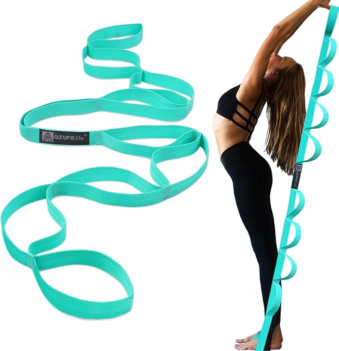 Premium Durable Stretch Straps with Loops, Stretching Strap for Physical Therapy, Multi-Loop Yoga Strap Fitness Exercise Strap for Yoga, Pilates, Dance, Flexibility&Exercise - Bloomnest