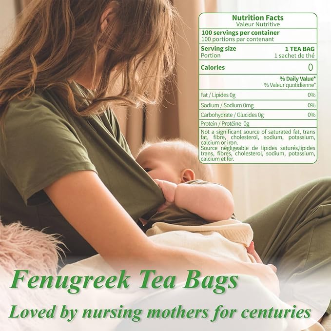 WT WEETEE Fenugreek Tea Bags 100 Count, 100% Natural Premium Whole Fenugreek Methi Seeds, Caffeine-free Nourishing Herbal, No Additives - Bloomnest