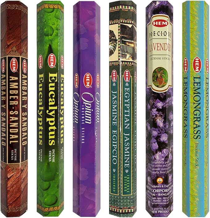 Hem Incense Sticks Variety Pack #28 and Incense Stick Holder Bundle with 6 Outstanding Fragrances - Bloomnest