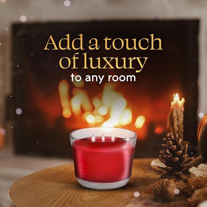 Glade 3-Wick Scented Candle Jar, Warm Apple & Spices, Air Freshener Infused with Essential Oils, 6.8 Oz, 3 Count - Bloomnest