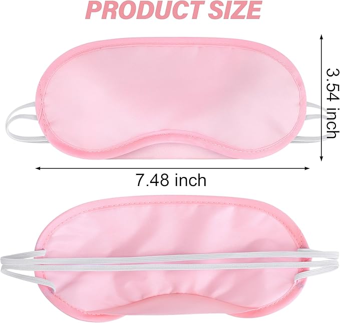 Aneco 50 Pieces Blindfold Sleep Mask Bulk Eye Mask Shade Cover with Nose Pad and Adjustable Strap for Travel Sleep Game Party Supplies, Light Pink - Bloomnest