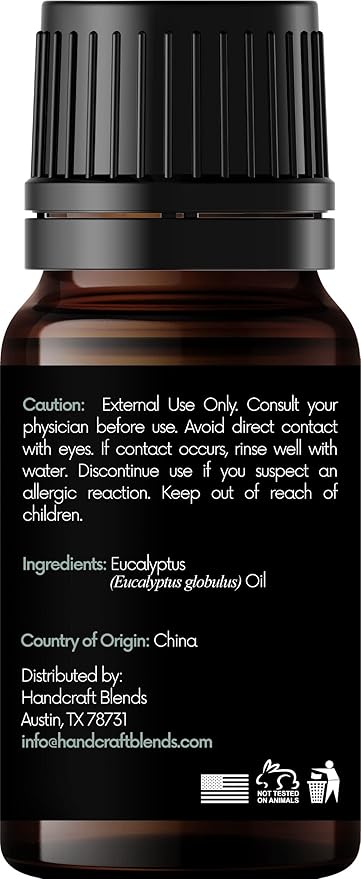 Handcraft Blends Eucalyptus Essential Oil – 0.33 Fl Oz – 100% Pure and Natural – Premium Grade Essential Oil for Diffuser and Aromatherapy, Skin, Massage, Candle and Soap Making Fragrance - Bloomnest