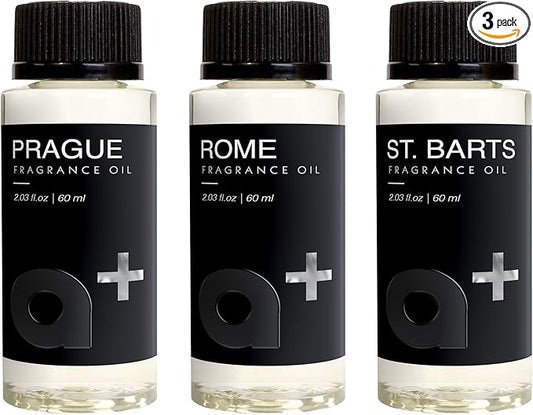 Aromar+ Fragrance Oil – Signature Set – Prague, Rome & St. Bartz – Inspired by Baccarat, Santal & Nature – for Waterless Diffusers – 60mL Bottles (Pack of 3) - Bloomnest