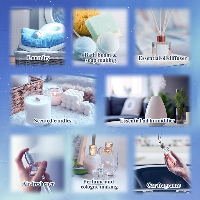 Relax Diffuser Oil, Eessential Diffuser Oil for Home, Humidifiers, Candle Making, Aromatherapy - Stress Relief, Calm Down, Tranquil, Meditate, Unwind, Purify, 6x10ml - Bloomnest