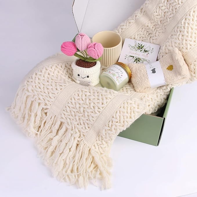 Valentines Day Gifts for Her Wife Mom Friend Sister Girlfriend, Birthday Gifts Baskets for Women Self Care Gift for Women, Get Well Soon Gift Baskets Thinking of You Relaxation Stress Care Package - Bloomnest