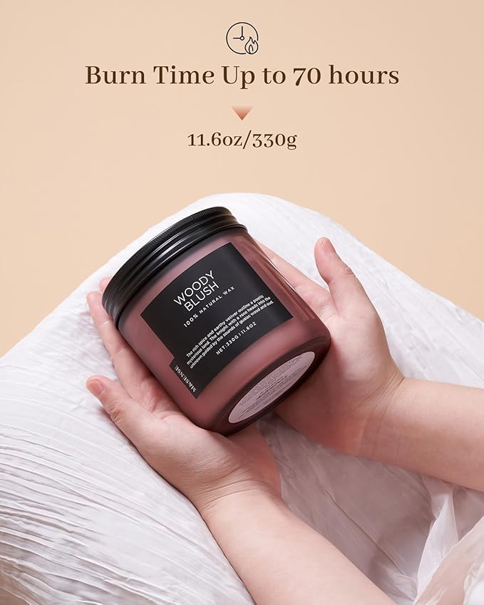 M&SENSE Rose Oudwood Scented Candle, 11.6oz 70 Hours Natural Soy Wax Long Lasting Slow Burning Candles, 2 Wick Relaxing Aromatherapy Gifts for Home Decor - Bloomnest