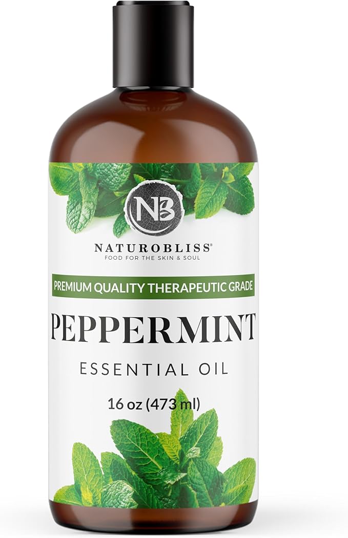 NaturoBliss Peppermint Essential Oil, 100% Pure and Natural Therapeutic Grade, Premium Quality Peppermint Oil, 16 fl. Oz - Perfect for Aromatherapy and Relaxation - Bloomnest