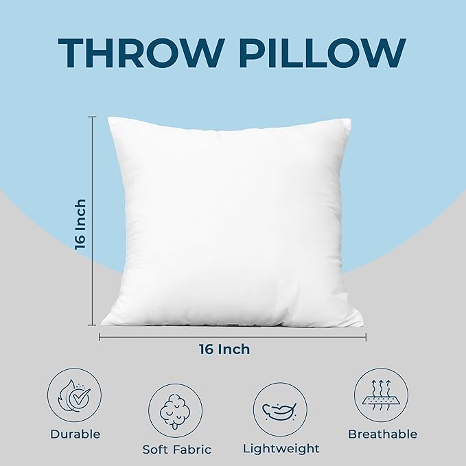 Utopia Bedding Throw Pillows (Set of 24, White), 16 x 16 Inches Pillows for Sofa, Bed and Couch Decorative Stuffer Pillow - Bloomnest