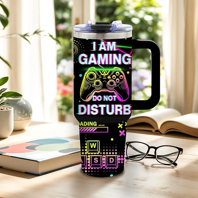 DUUV Gamer Gifts for Gamers Men Teen Boys, Gaming Gifts for Him Kids Teen Son Adults, Gaming 40 Oz Tumbler, Birthday Game Room Decor, Cool Insulated Cup for Christmas Thanksgiving - Bloomnest