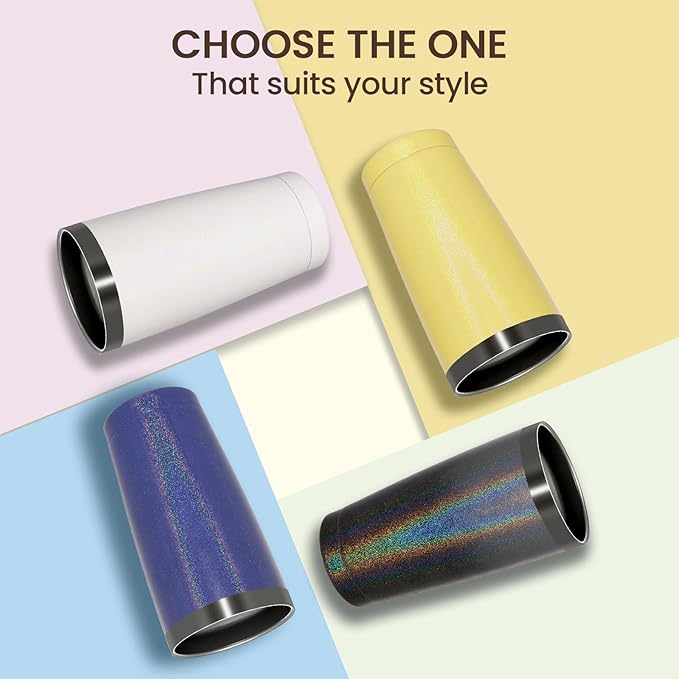 MEWAY 20oz Tumbler 8 Pack Double Wall Vacuum Insulated Travel Glitter Mug Bulk, Stainless Steel Tumblers with Lid and Straw, Powder Coated Coffee Cups for Woman(Rainbow Navy,Set of 8) - Bloomnest