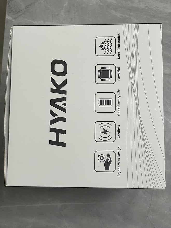 HYAKO F1 4-Heads Handheld Electric Deep Tissue Body Massager – Portable Orbital Professional Muscle Massager Tool for Easing Shoulder and Back Tension and Chiropractic Tool for Myofascial Release - Bloomnest