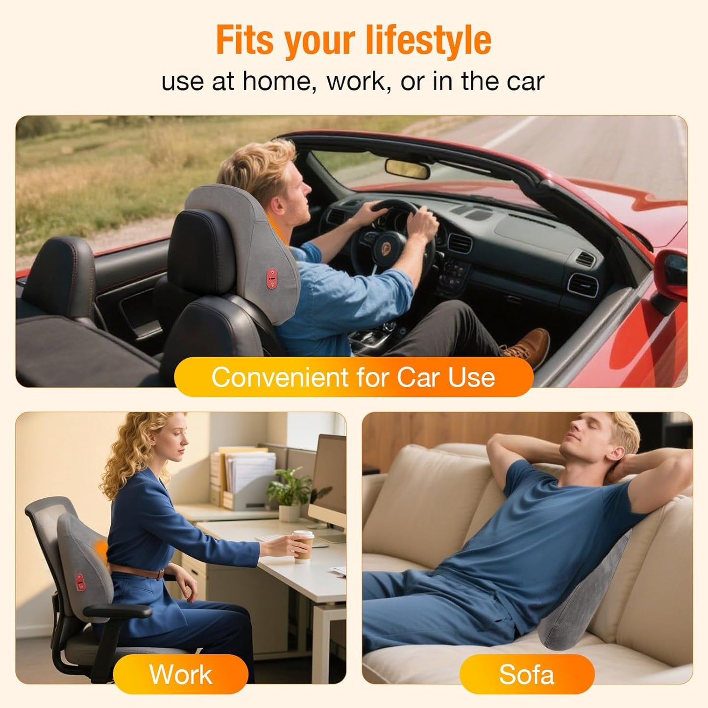 Shiatsu Neck and Back Massager for Pain Relief with Heat, Lower Back Massager Deep Tissue Kneading Pillow for Neck, Lower Back, Leg, Shoulder - Gift for Dad Mom, Auto Shut-Off