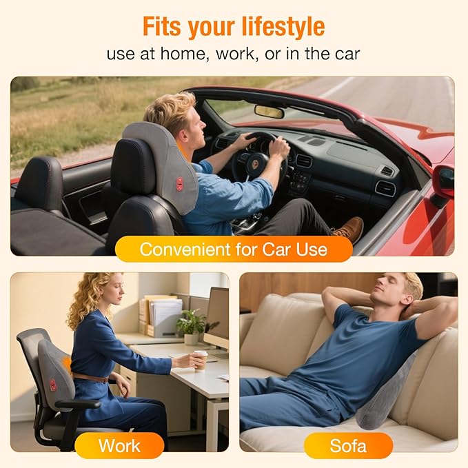 Shiatsu Neck and Back Massager for Pain Relief with Heat, Lower Back Massager Deep Tissue Kneading Pillow for Neck, Lower Back, Leg, Shoulder - Gift for Dad Mom, Auto Shut-Off - Bloomnest