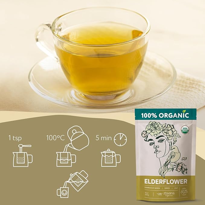 Super Value Pack 5 LB - Organic Elderflower Tea - Respiratory Health Tea, Immune Support - Allergy Relief - Bloomnest