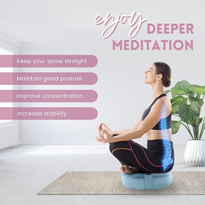 Yes4All Meditation Cushion, Floor Pillow Foam Zafu Buckwheat, Mandala Pattern Yoga Meditation Bolster Pillows, Floor Cushions - Bloomnest