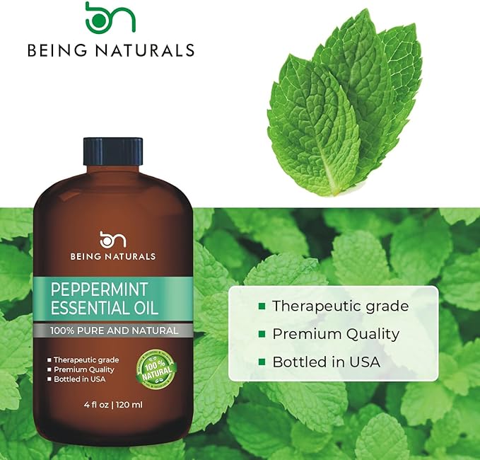 Peppermint Essential Oil - Huge 4 FL OZ - 100% Pure & Natural – Premium Natural Oil with Glass Dropper (Peppermint Oil) - Bloomnest