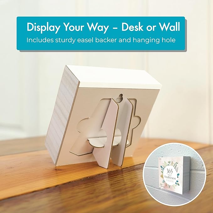 2026 Mindfulness Daily Desktop Calendar | Day To Day Tear Off Calendar with 365 Positive Affirmation Exercises for a Year of Calm Self Care, Box Calendar Gift For Women, Christmas Stocking Stuffer Gift for Home or Office