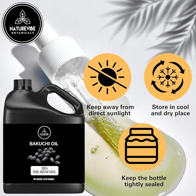 Naturevibe Botanicals Bakuchi (Babchi) Oil 32 Ounces | 100% Pure and Natural | Great for Skin Care and Hair Care - Bloomnest
