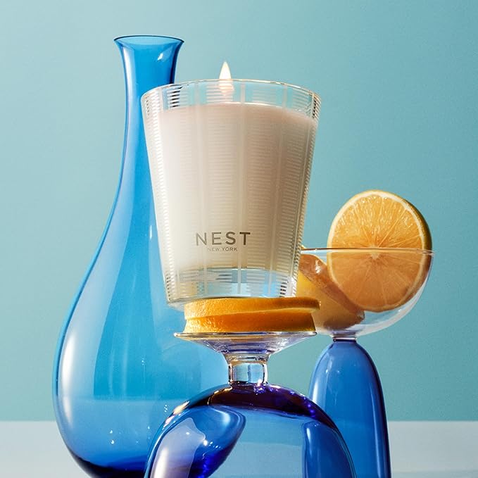 NEST New York Scented Classic Candle, Amalfi Lemon & Mint - 8.1 oz - Up to 60-Hour Burn Time - Reusable Glass Vessel - Bloomnest