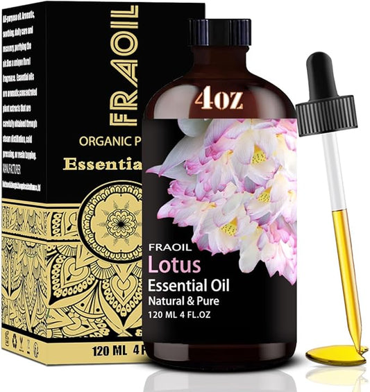 Lotus Essential Oil, Lotus Oil 4 Fl Oz 120ML for Diffuser Humidifier Yoga Cleaning DIY Candle Soap Making Perfume Gift for Women Essential Oils - Bloomnest
