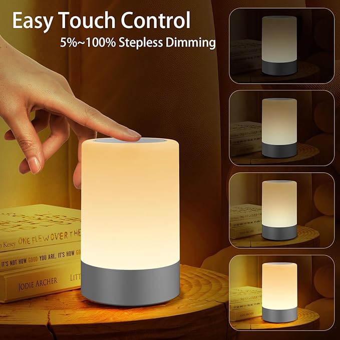 G Keni Nursery Night Light for Baby, Portable LED Touch Night Lamp for Kids and Adult, Breastfeeding, Sleep Aid, USB Rechargeable Nursing Lamp, Bedside Dimmable Warm Night Light, Soft Eye Caring - Bloomnest