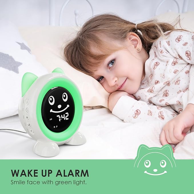 Toddlers Sleep Training Clock, Kids Alarm Clock with Night Light & Nap Timer, Ok to Wake Clock for Girls and Boys - Bloomnest