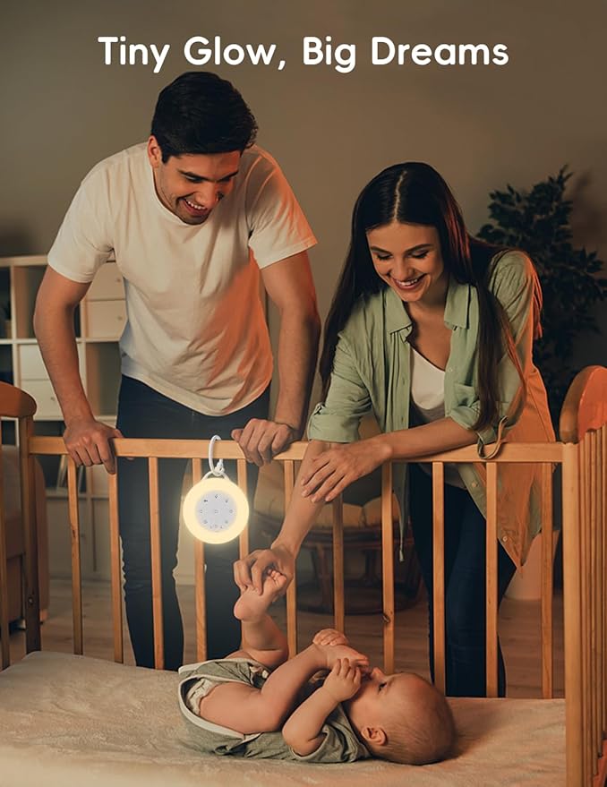 b&h Portable White Noise Machine with Night Light - Sound Machine for Baby, Bluetooth Speaker, 24 Soothing Sounds, 9 Colors Light, Timer, Rechargeable Sleep Machine for Home and Travel - Bloomnest