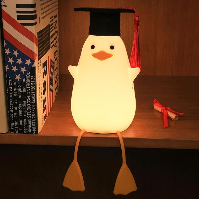 Attivolife Preschool Graduation Gift - Duck Night Light with Dimmable, LED Silicone Lamp, 2024 Cute Kindergarten Pre-K Graduation Gift for Kid Boy Girl - Bloomnest