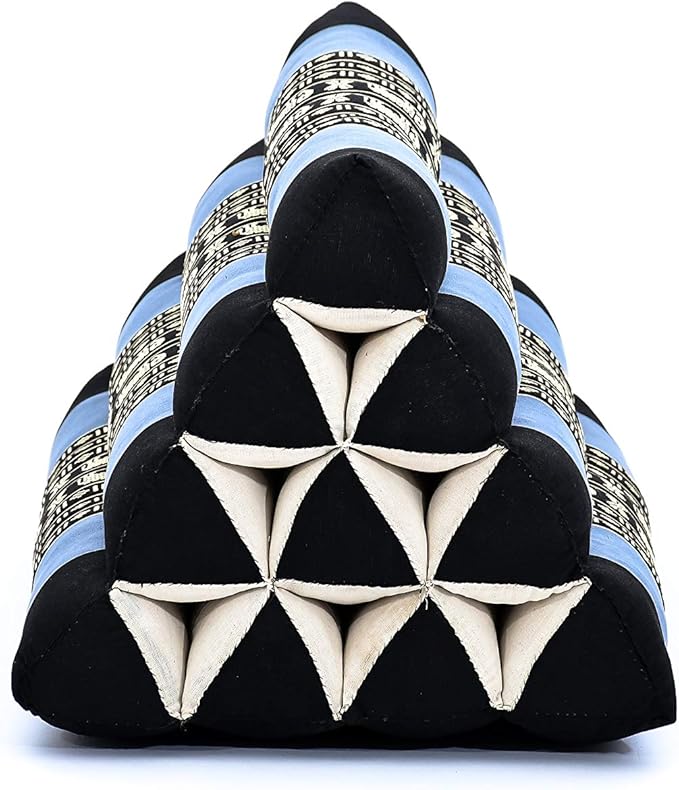 Leewadee Triangle Cushion – Comfortable Backrest for TV or Reading, Incline Pillow for Relaxing Made of Kapok, 20 x 13 x 13 inches, Blue - Bloomnest
