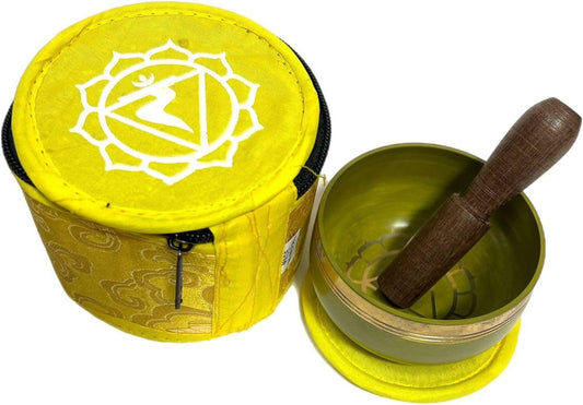 3 inches Solar Plexus Chakras Singing Bowl Meditation Bowls for Relaxation and Healing (Solar Plexus Chakras, 3 Inch)