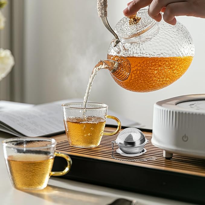 Numola 2Pcs Tea Ball Infuser - Locking Clasp Tea Strainer with Chain, Food Grade 304 Stainless Steel Loose Leaf Tea Steeper for Herbal/Green/Black Tea - Reusable Tea Infuser for Home, Office & Travel - Bloomnest