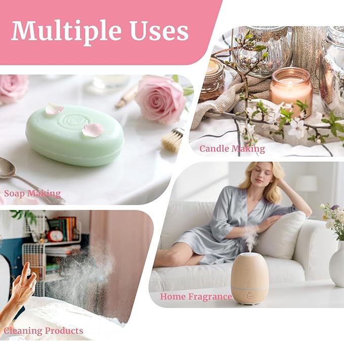 Floral Fragrance Oils, Aromtopia Flower Essential Oils for Diffusers for Home, 6x10ml, Fragrance Oil for Candle Soap Making, Lavender, Rose, Gardenia, Cherry Blossom, Jasmine, Neroli - Bloomnest