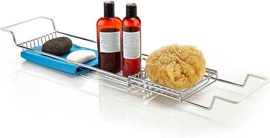 Home Intuition Stainless Steel Expandable Shower Bathtub Tray Over The Clawfoot Tub Bath Caddy - Bloomnest