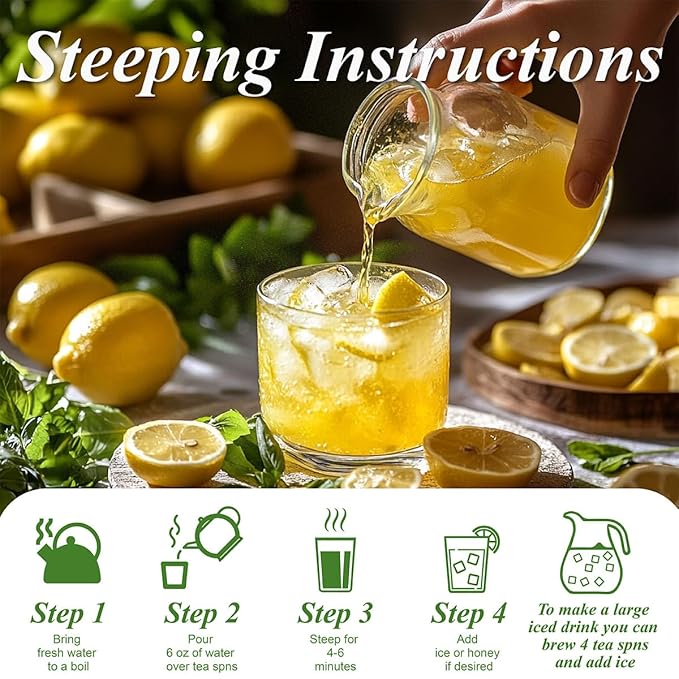 WT WEETEE Lemon Balm Tea Bags, 100 Count Pure Lemon Balm Leaves, Honey Scented with a Delicate Lemon Flavor, Caffeine-Free Herbal Tea - Bloomnest